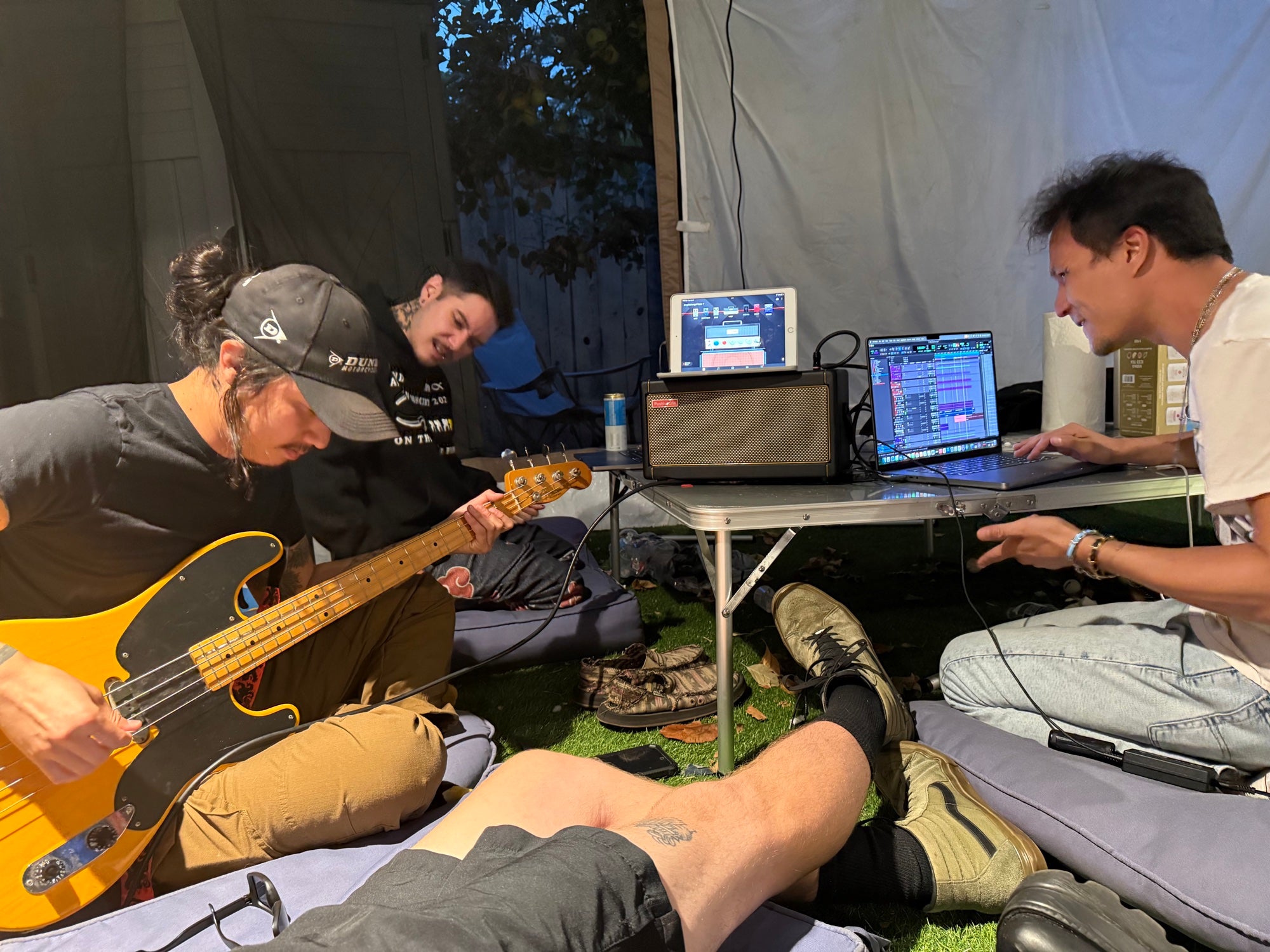 WithoutSpaces recording session with DAW